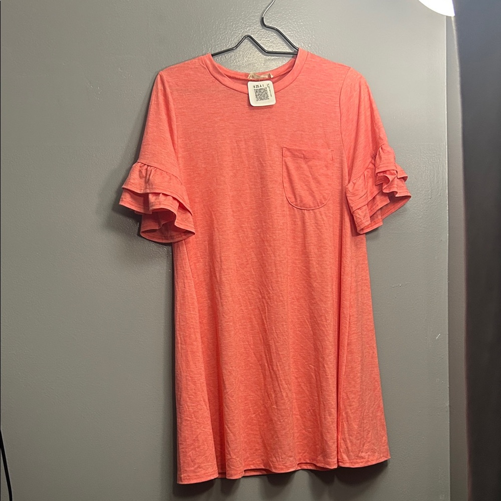 Ruffle Sleeve T-Shirt Dress